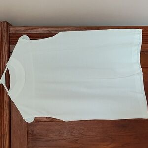 White mock neck tank